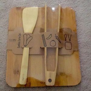 New in bag core bamboo serving set